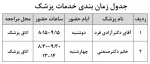 جدول زمان بندی خدمات پزشک96