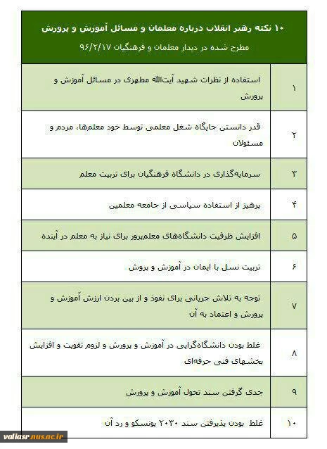 رهبر معظم انقلاب : بنده سالهاست که بر موضوع اهتمام به هنرستان ها و مراکز فنی و حرفه ای و تقویت آنها تاکید دارم 3