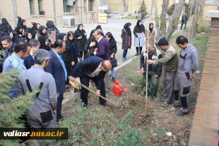 برگزاری مراسم درختکاری در دانشکده فنی و حرفه ای دختران ولی عصر (عج) با شعار"هر دانشجو یک درخت" 11