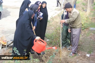 برگزاری مراسم درختکاری در دانشکده فنی و حرفه ای دختران ولی عصر (عج) با شعار"هر دانشجو یک درخت" 13