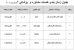 جدول زمان بندی خدمات مشاوره و پزشک 8