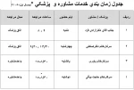 جدول زمان بندی خدمات مشاوره و پزشک 8