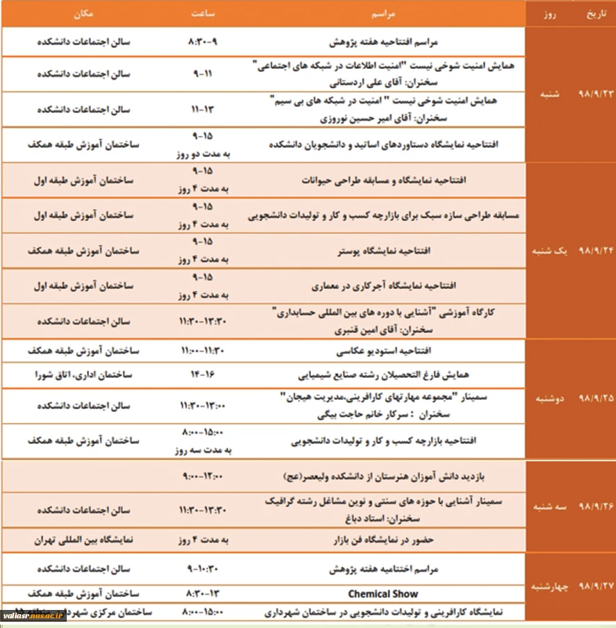 برنامه های هفته پژوهش 3