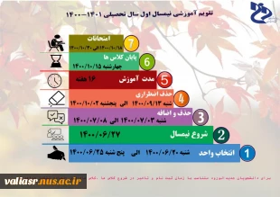 تقویم آموزشی نیمسال اول 1400-1401 5