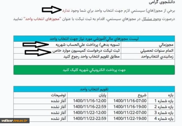 نکات مهم انتخاب واحد 2