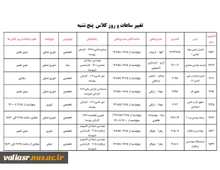 لیست دروس مجازی روز پنج شنبه 3