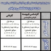 جدول زمان‌بندی ثبت نام و شرکت در آزمون مقاطع کاردانی و کارشناسی ناپیوسته (کاردانی به کارشناسی) ویژه متقاضیان تحصیل در دانشگاه فنی و حرفه‌ای 2