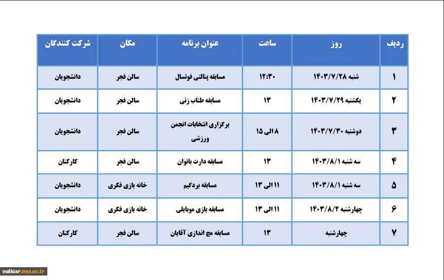 برنامه های هفته تربیت بدنی 3